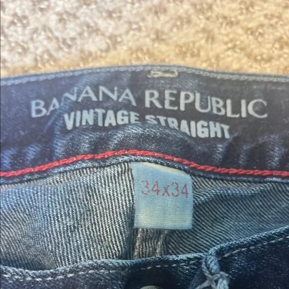 Banana Republic Vintage Straight Men's Blue Jeans Sz 34x34 - Picture 3 of 4